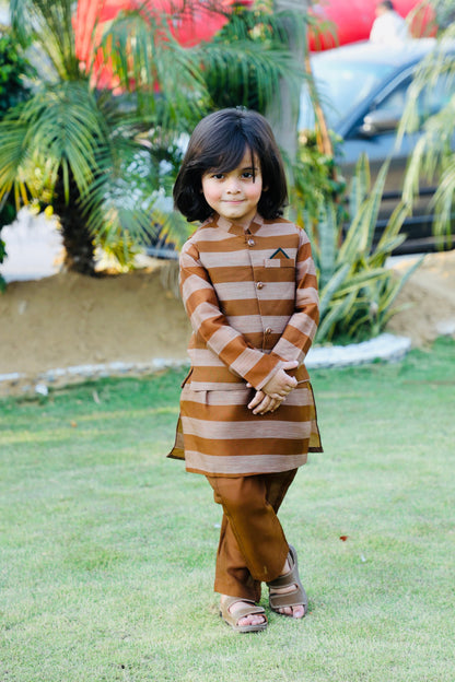 Earth Brown Waistcoat Suit AHW 021