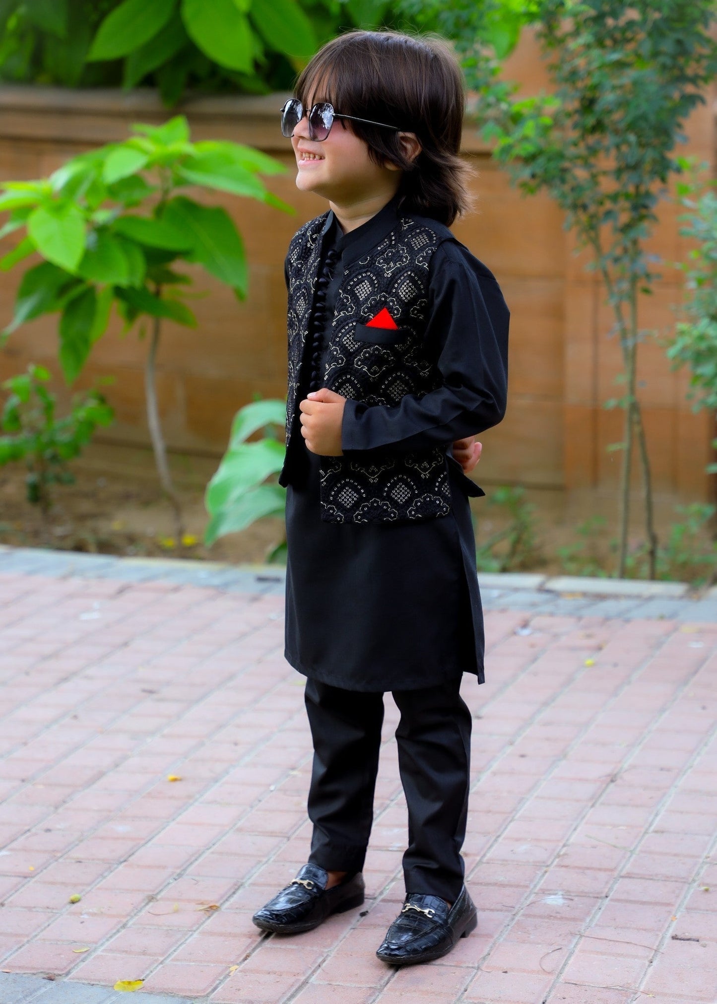 Ebony Black Waistcoat Suit-KC 047