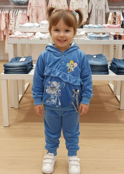 Steel Blue 2 Pcs Hoodie Suit KH 023