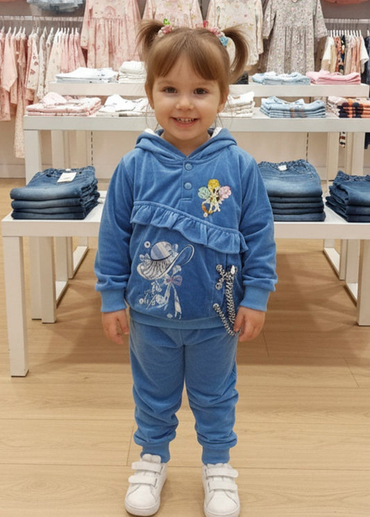 Steel Blue 2 Pcs Hoodie Suit KH 023