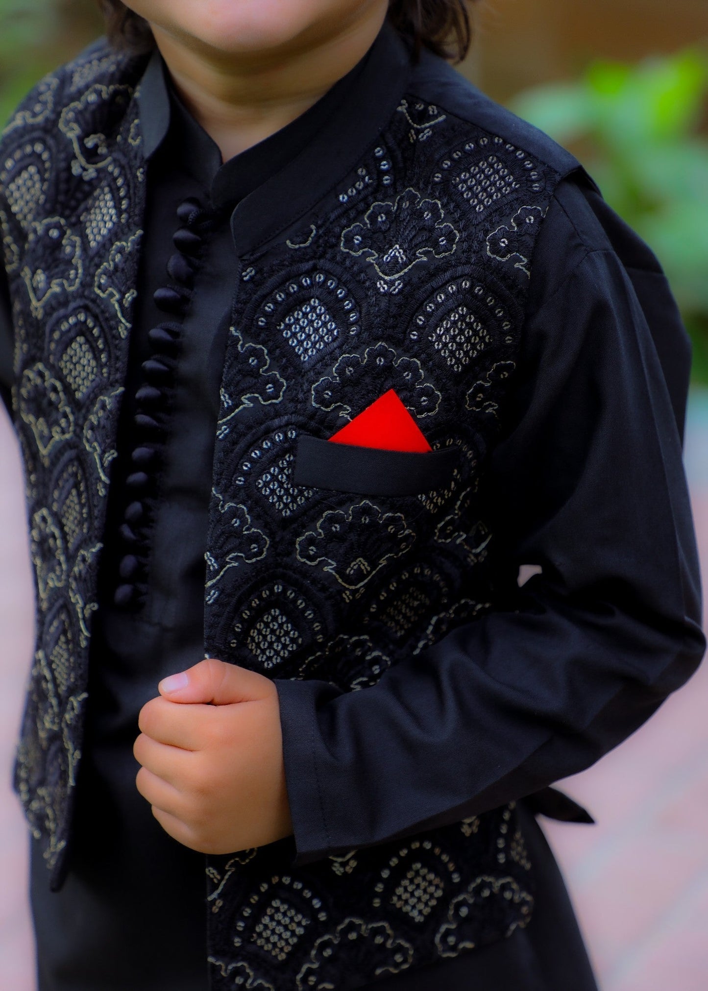 Ebony Black Waistcoat Suit-KC 047