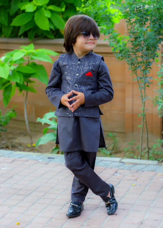 Navy Waistcoat Suit-KC 045