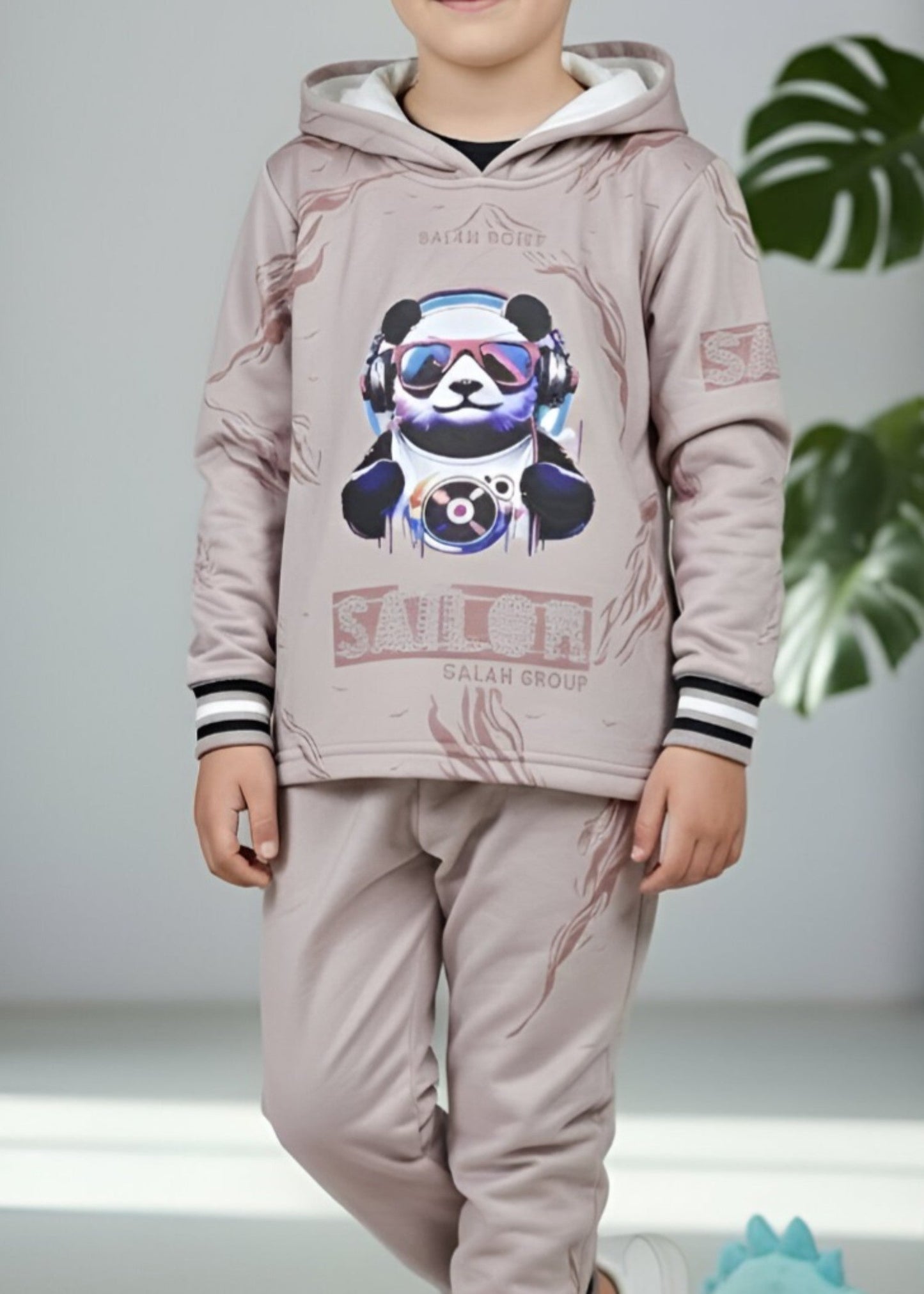 Light Pink 2 Pcs Hoodie Set KH 007