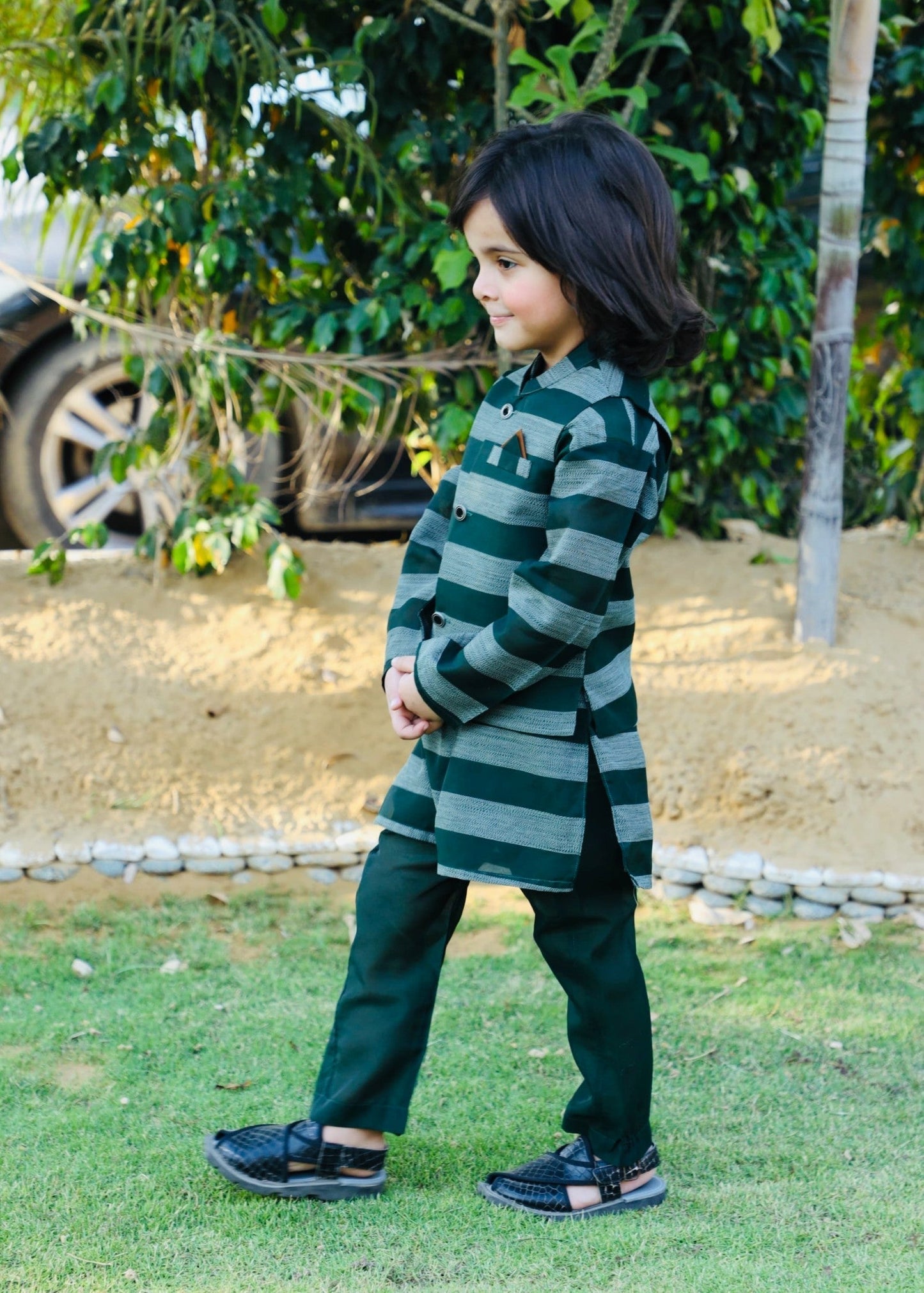 Dark Green Waistcoat Suit AHW 024
