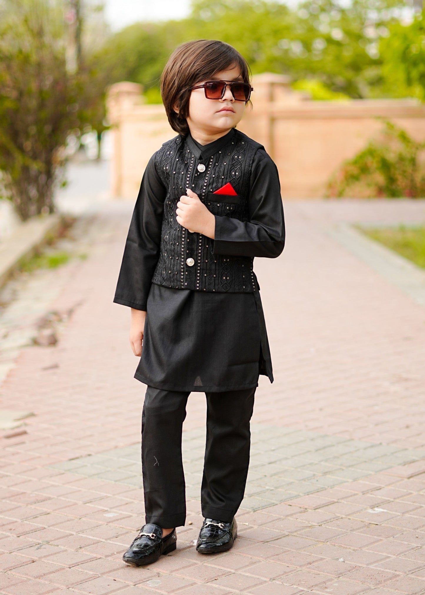 Jade Black Waistcoat Suit-KC 029
