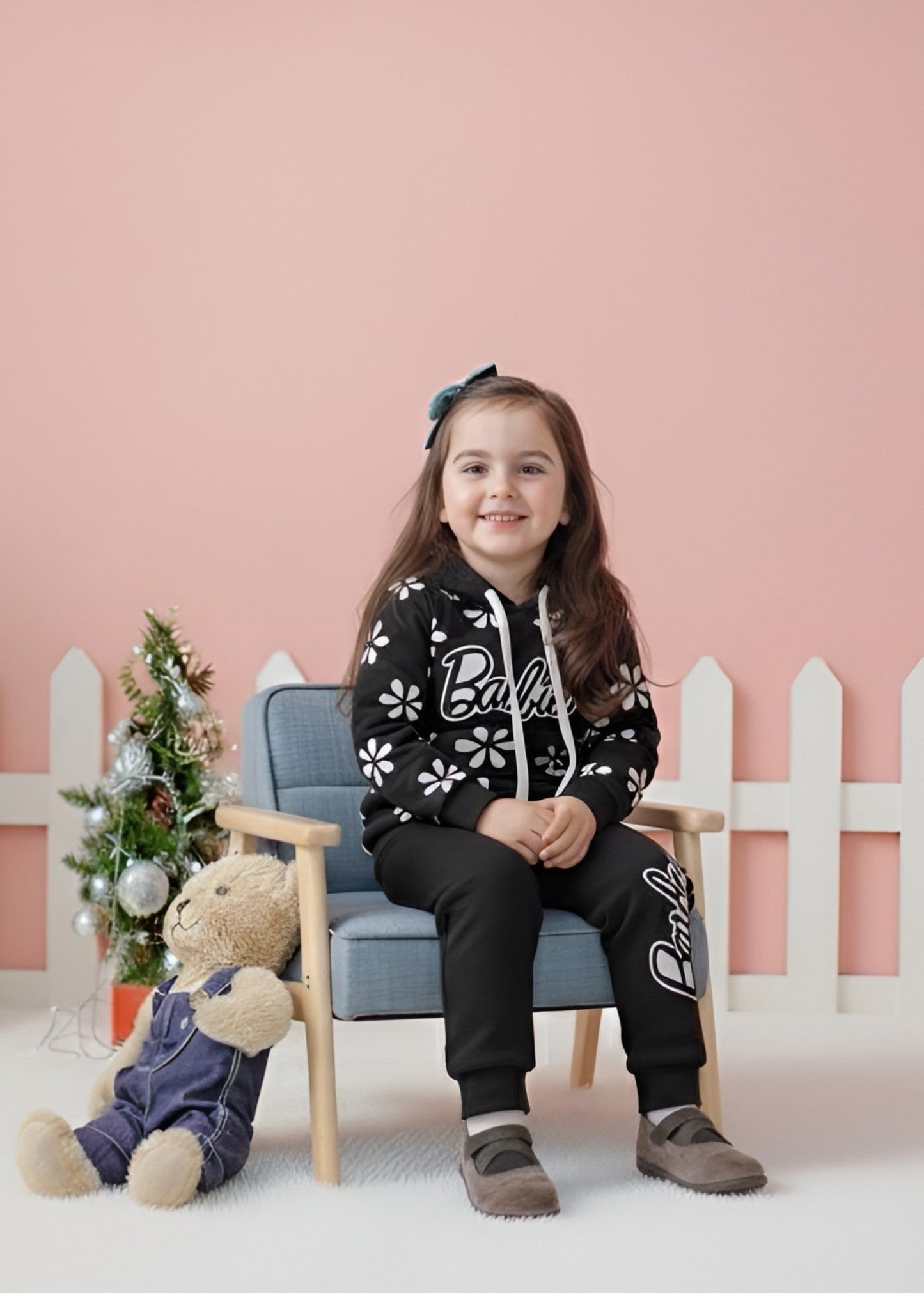 Deep Black 2 Pcs Hoodie Suit KH 021