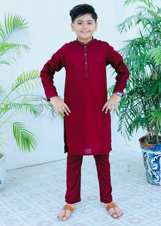 Maroon Kurta Trouser AH 047