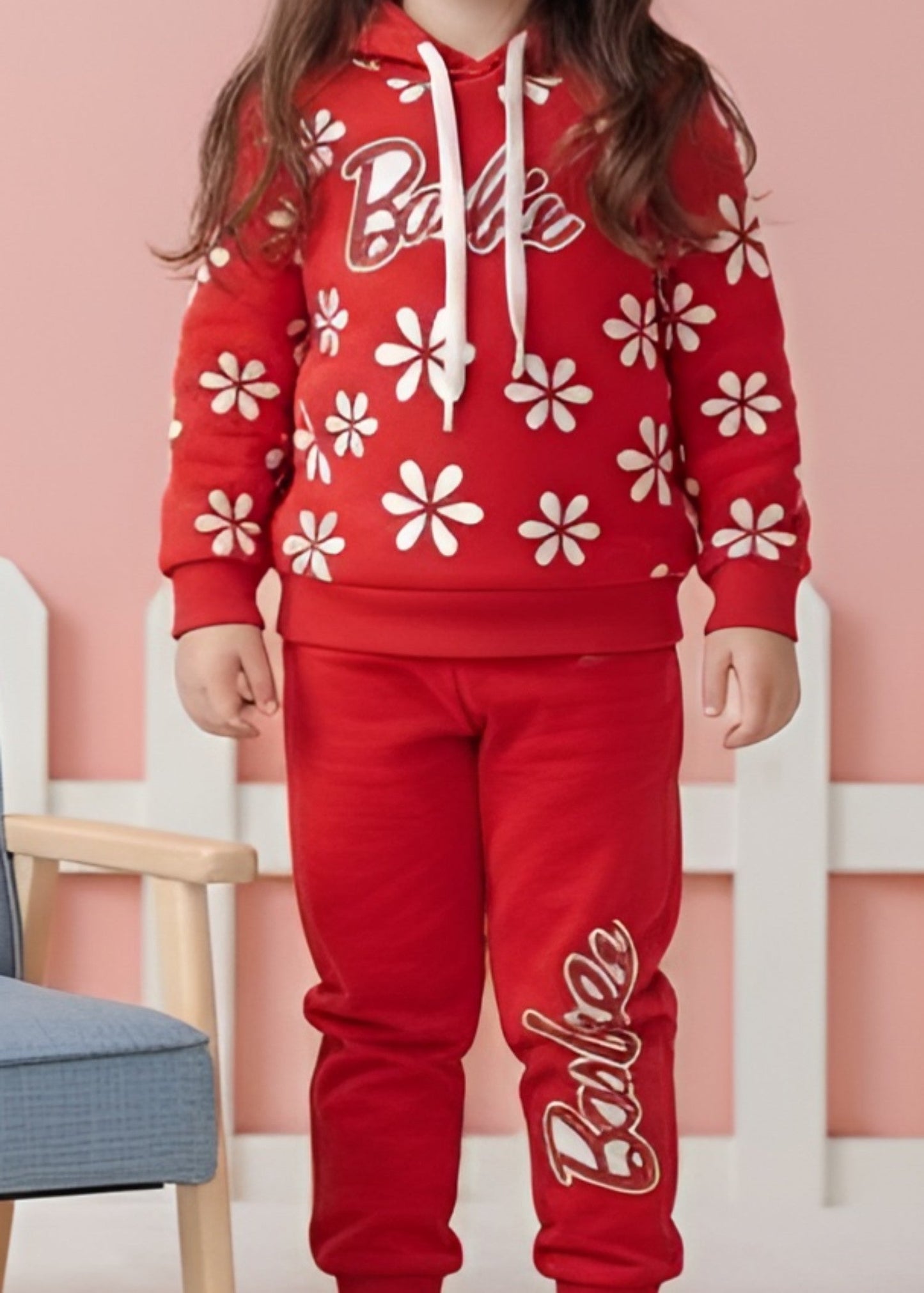 Red 2 Pcs Hoodie Suit KH 022