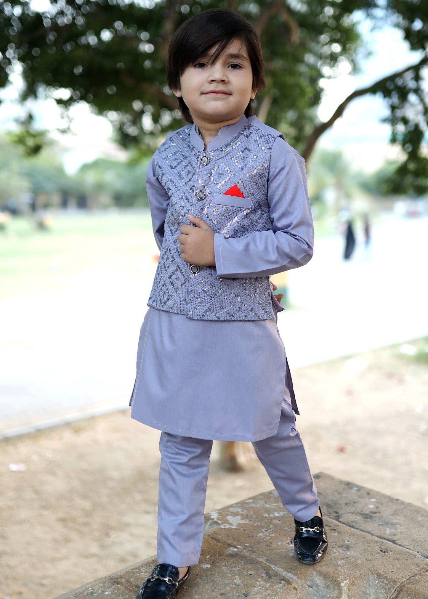 Cloud Blue Waistcoat Suit KC 061