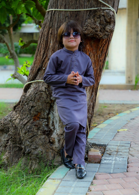 Lavender Grey Kurta Trouser - KE 027