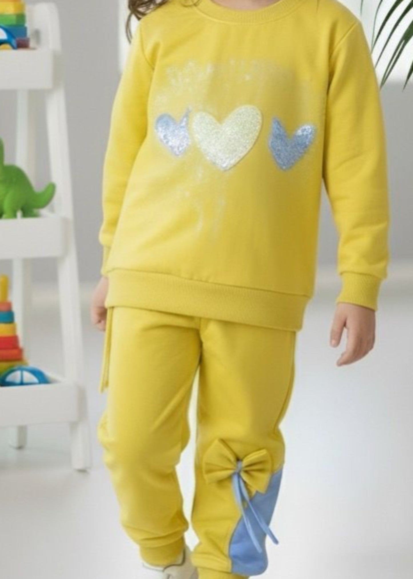 Yellow 2 Pcs Sweatshirt Suit KH 037