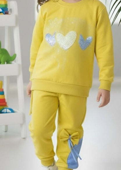 Yellow 2 Pcs Sweatshirt Suit KH 037
