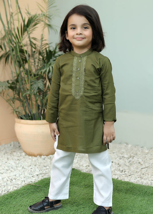 Olive Green Kurta Trouser KE 030