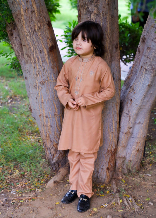 Apricot Orange Kurta Trouser - KE 024