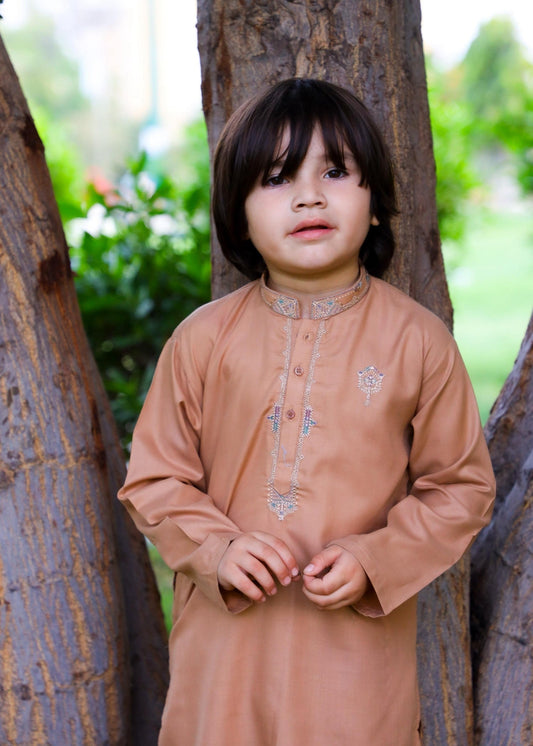 Apricot Orange Kurta Trouser - KE 024