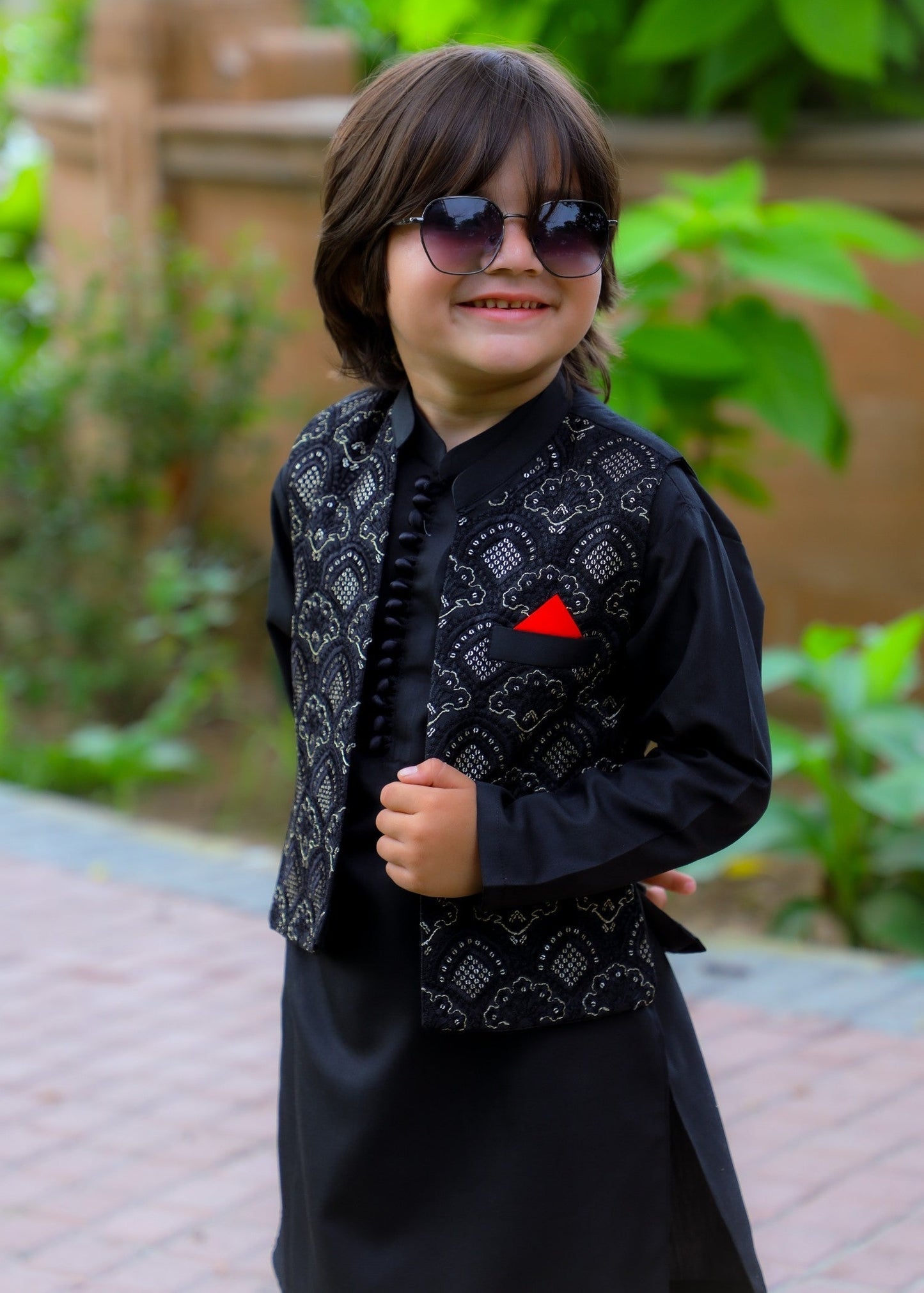 Ebony Black Waistcoat Suit-KC 047