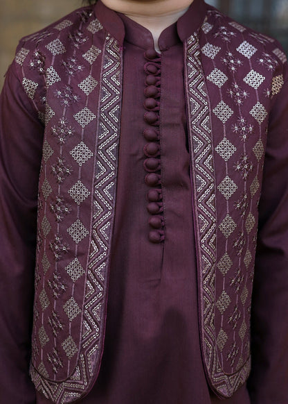Maroon Waistcoat Suit KC 056