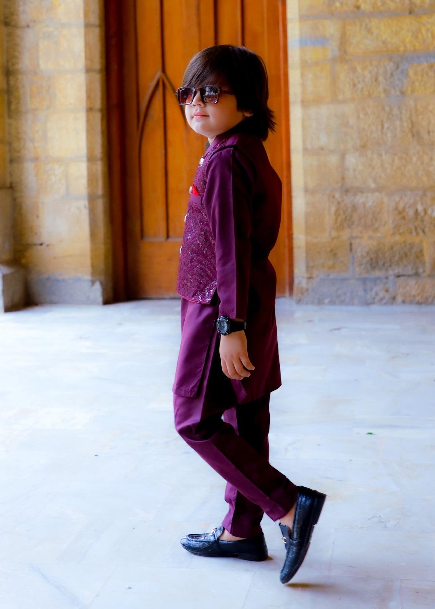 Plum Purple Waistcoat Suit-KC 042
