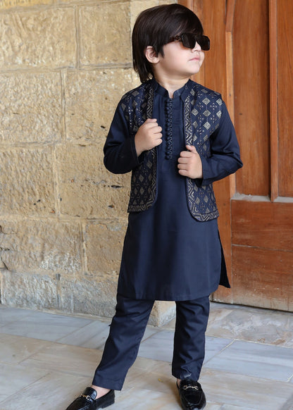 Prussian Blue Waistcoat Suit KC 052