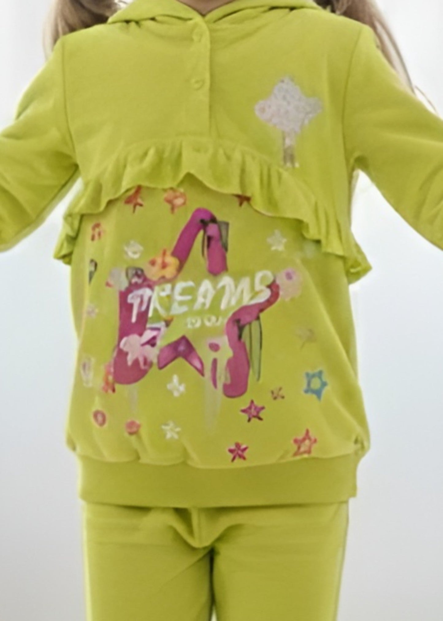 Lawn Green 2 Pcs Hoodie Suit KH 015