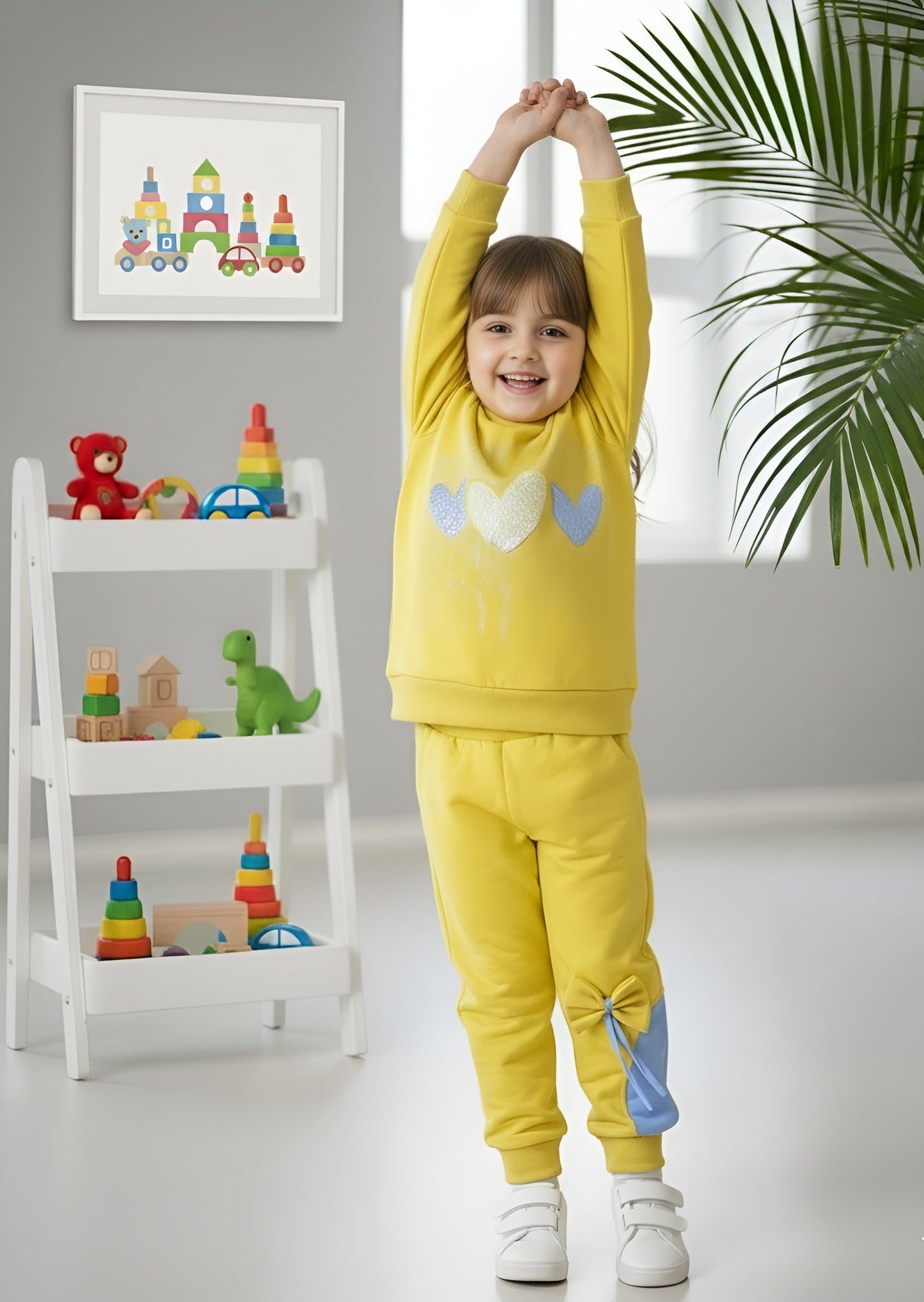 Yellow 2 Pcs Sweatshirt Suit KH 037