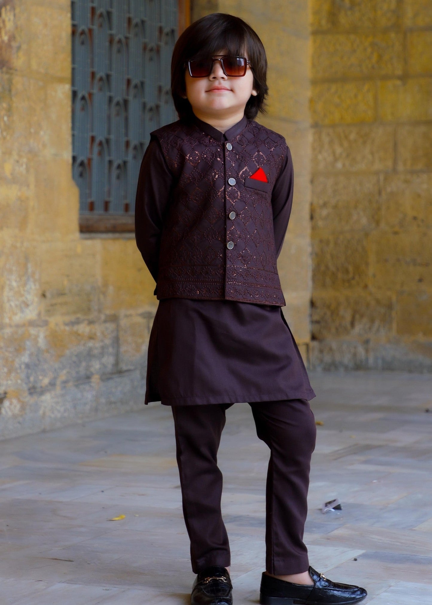 Purple Waistcoat Suit-KC 040