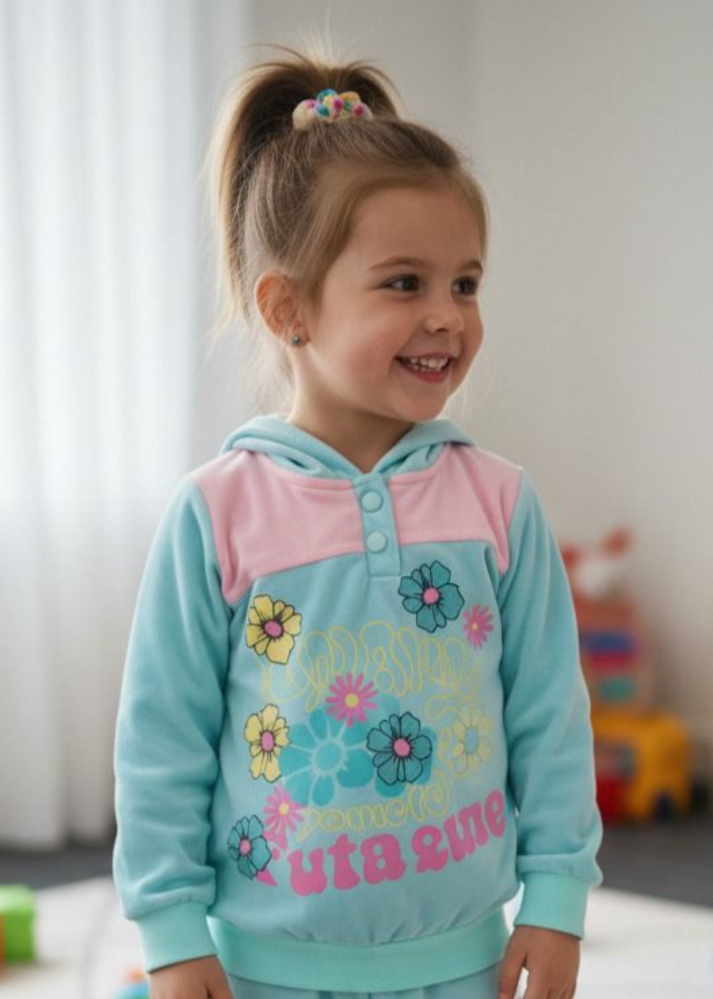 Sky Blue 2 Pcs Hoodie Suit KH 019