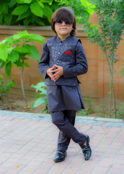 Navy Waistcoat Suit-KC 045