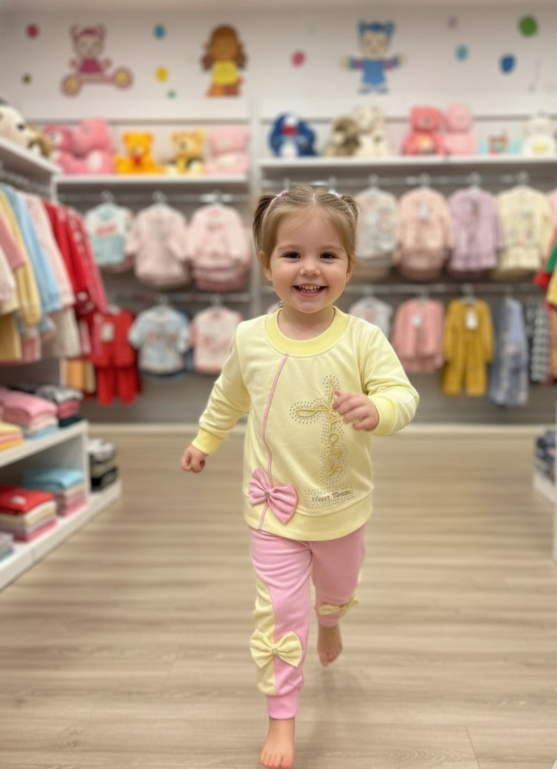 Yellow 2 Pcs Hoodie Suit KH 028
