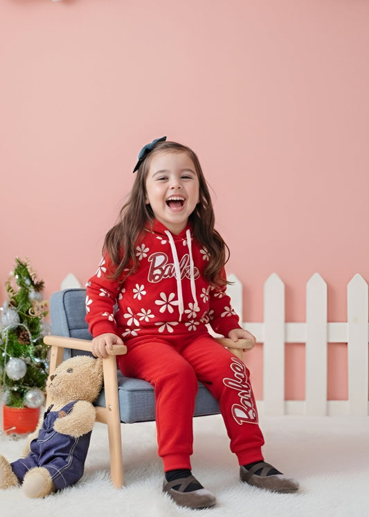 Red 2 Pcs Hoodie Suit KH 022