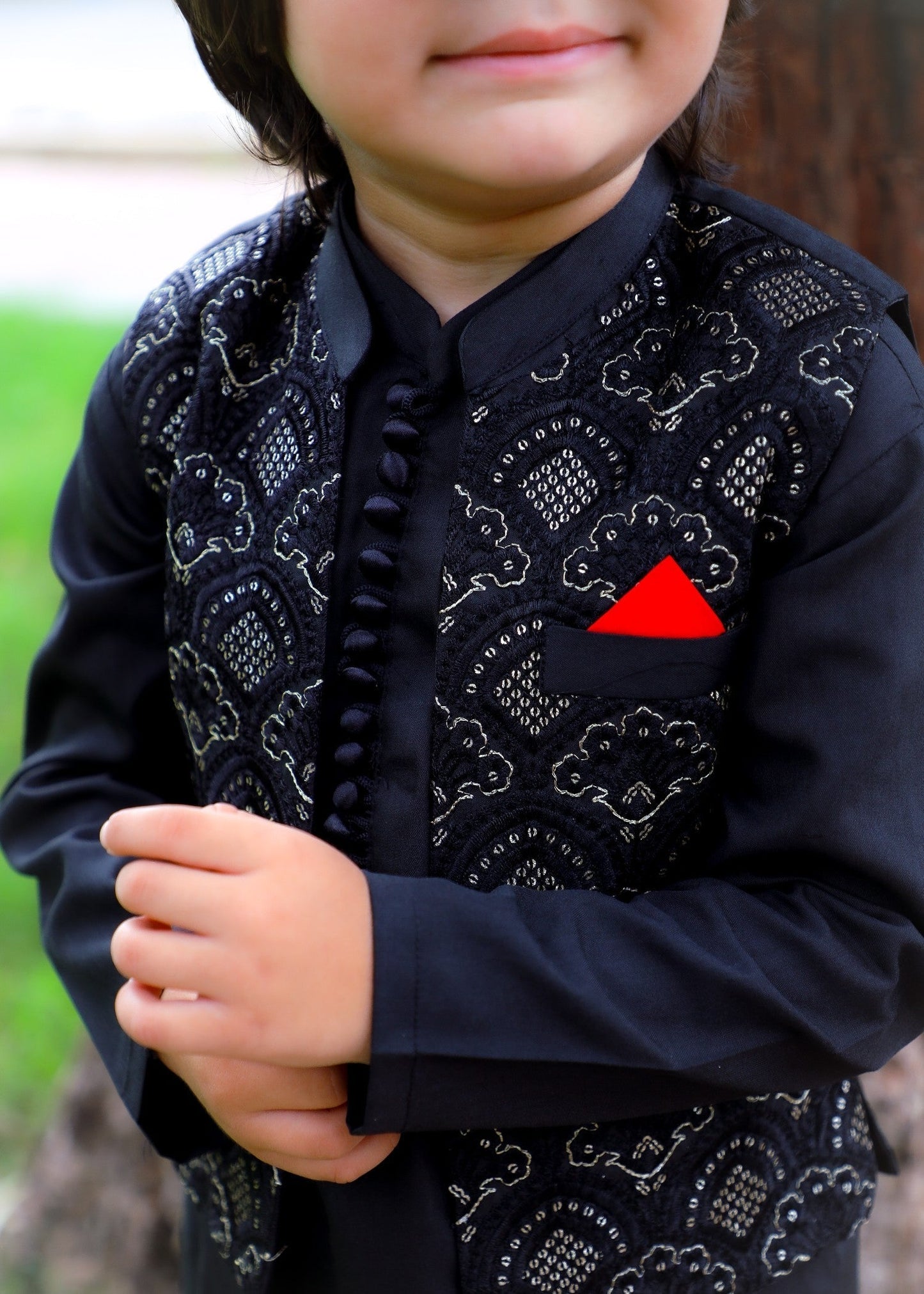 Ebony Black Waistcoat Suit-KC 047