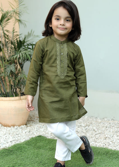 Olive Green Kurta Trouser KE 030