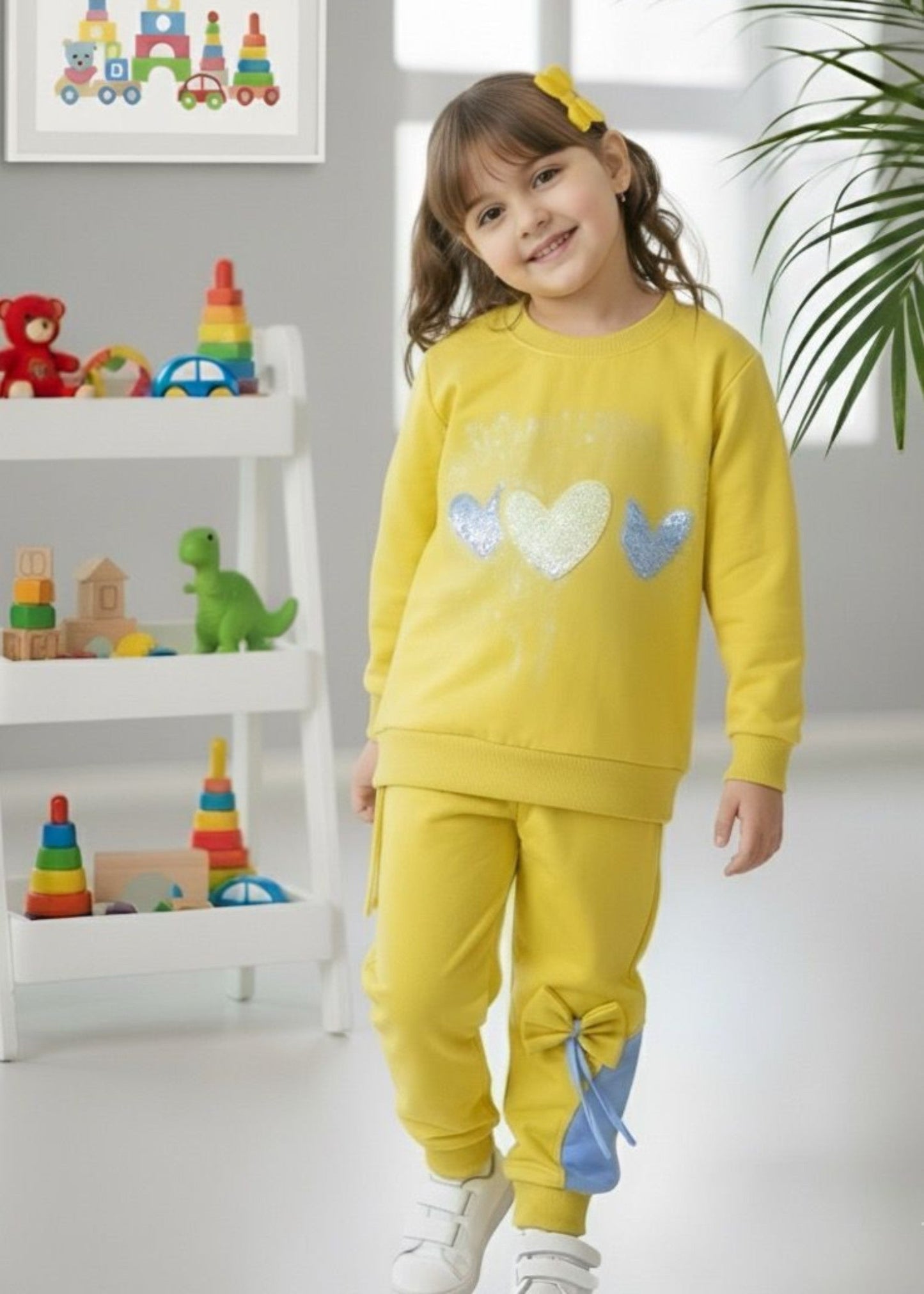 Yellow 2 Pcs Sweatshirt Suit KH 037
