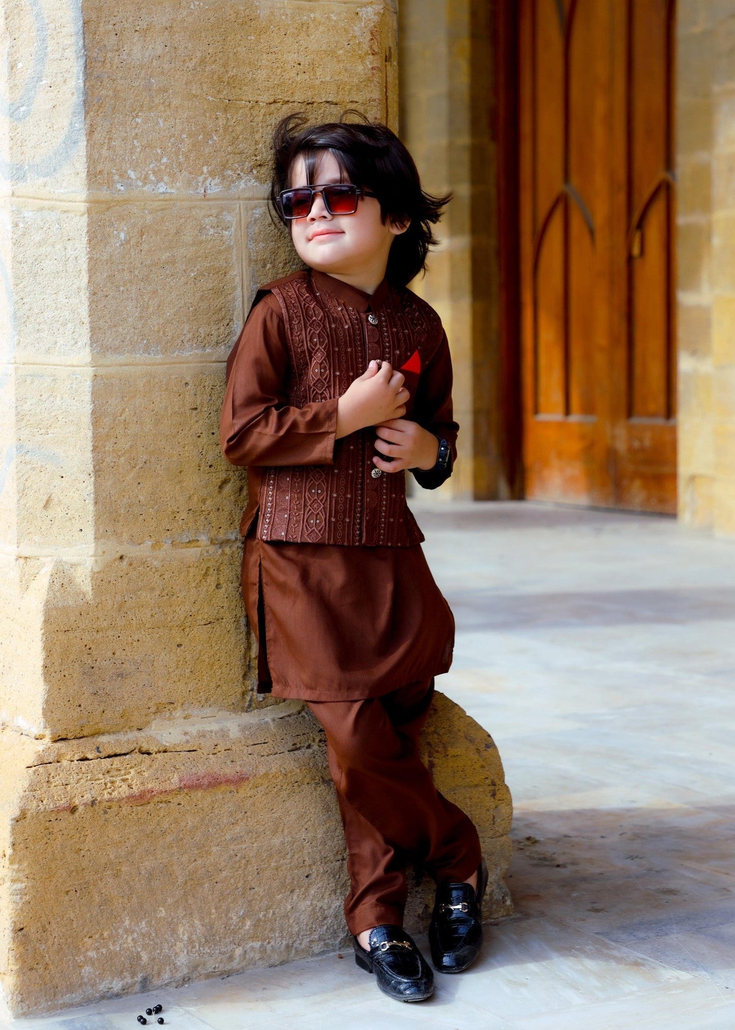 Yam Brown Waistcoat Suit-KC 044