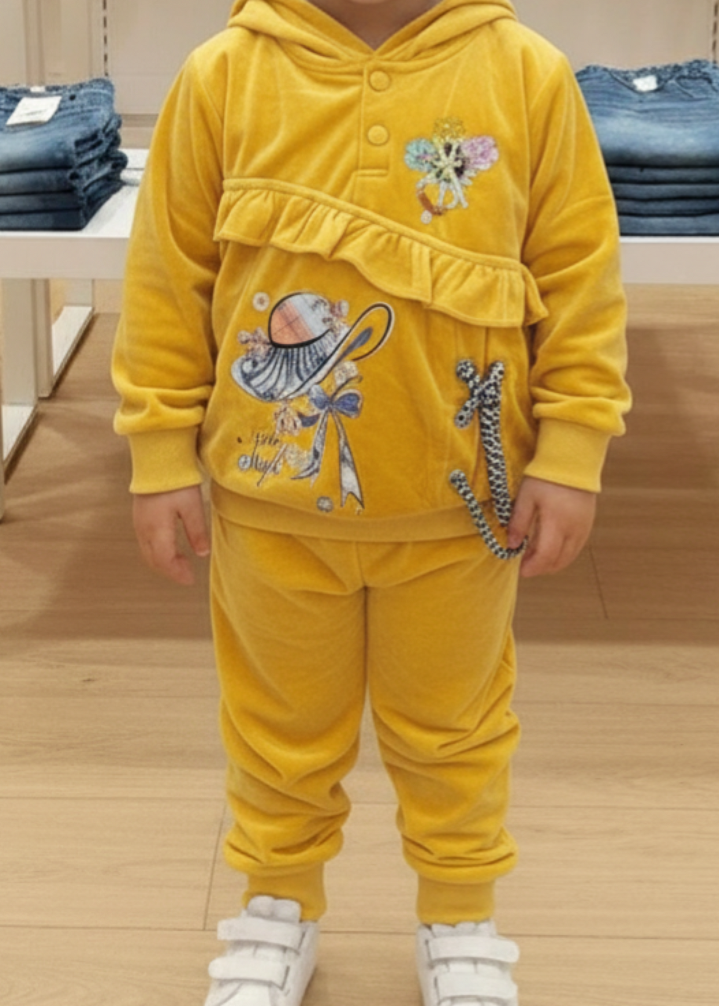 Mellow Yellow 2 Pcs Hoodie Suit KH 035