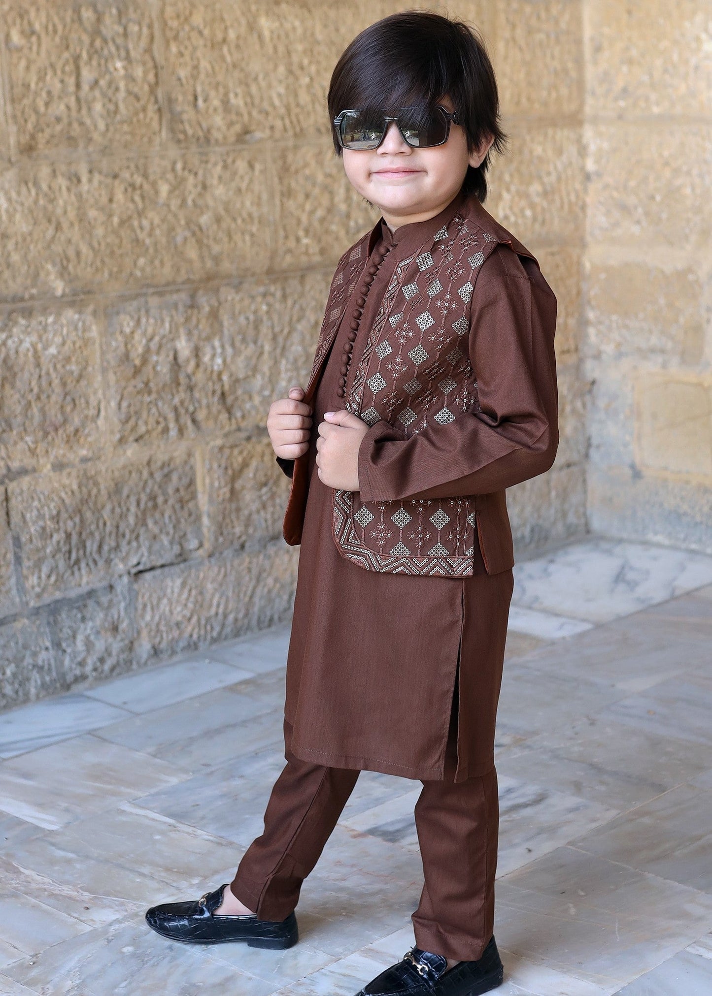 Chocolate brown Waistcoat Suit KC 053