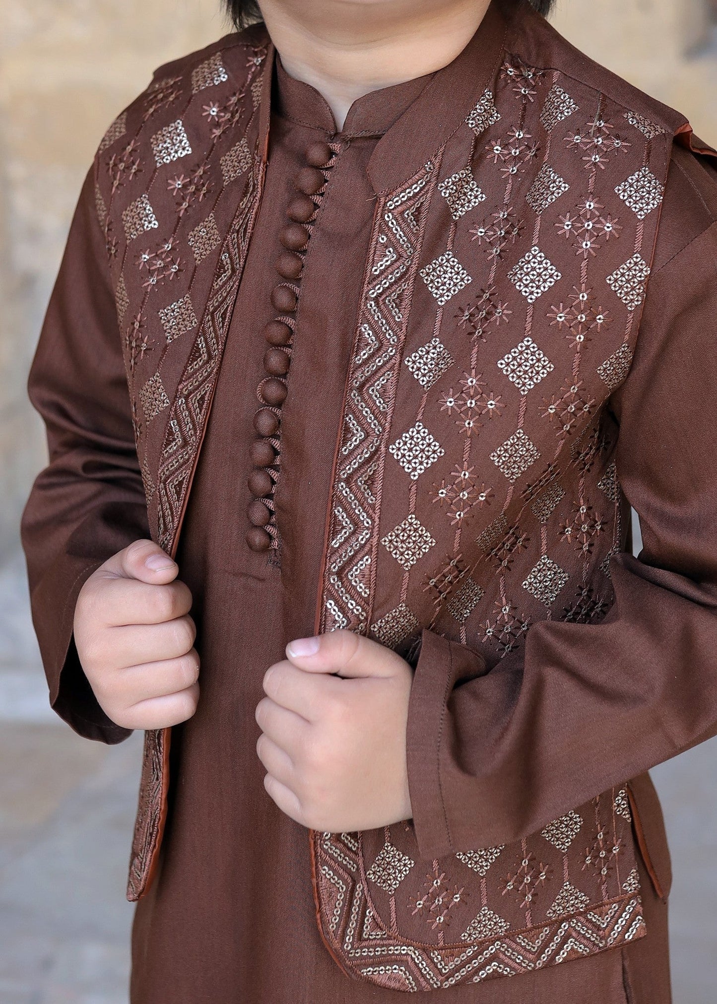 Chocolate brown Waistcoat Suit KC 053