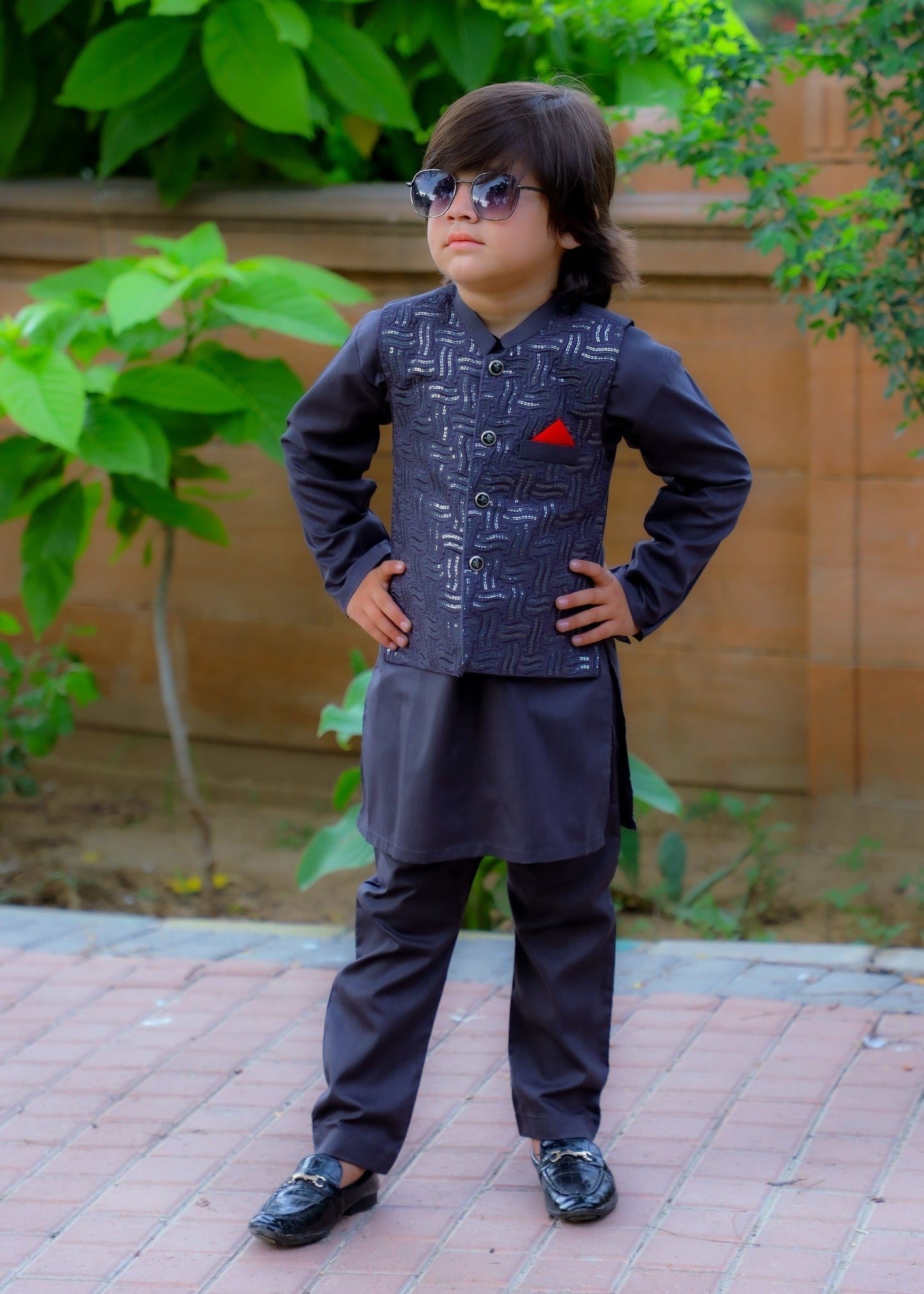 Navy Waistcoat Suit-KC 045