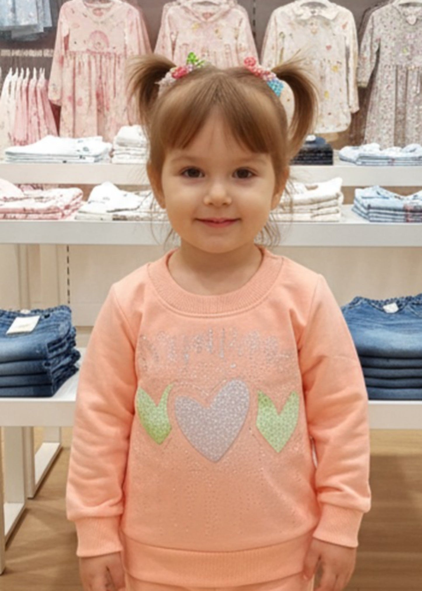 Peach Orange 2 Pcs Hoodie Suit KH 029
