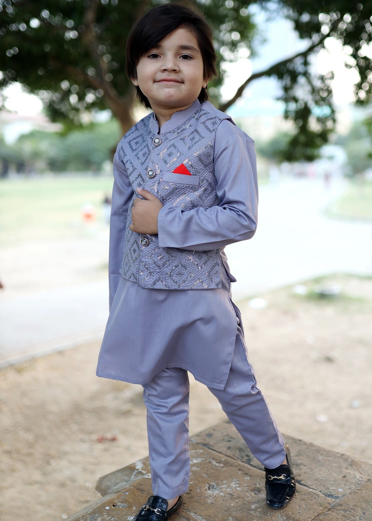 Cloud Blue Waistcoat Suit KC 061