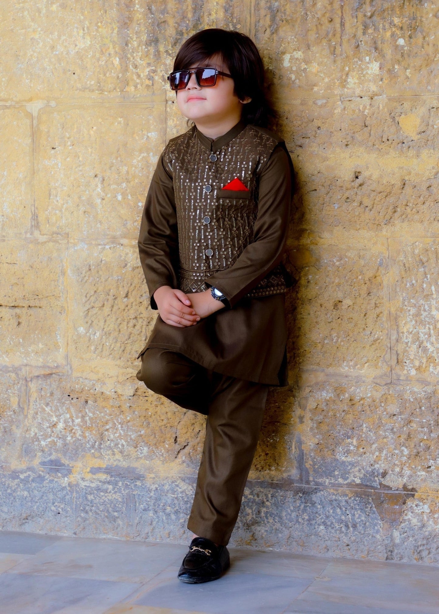 Maple Brown Waistcoat Suit-KC 041