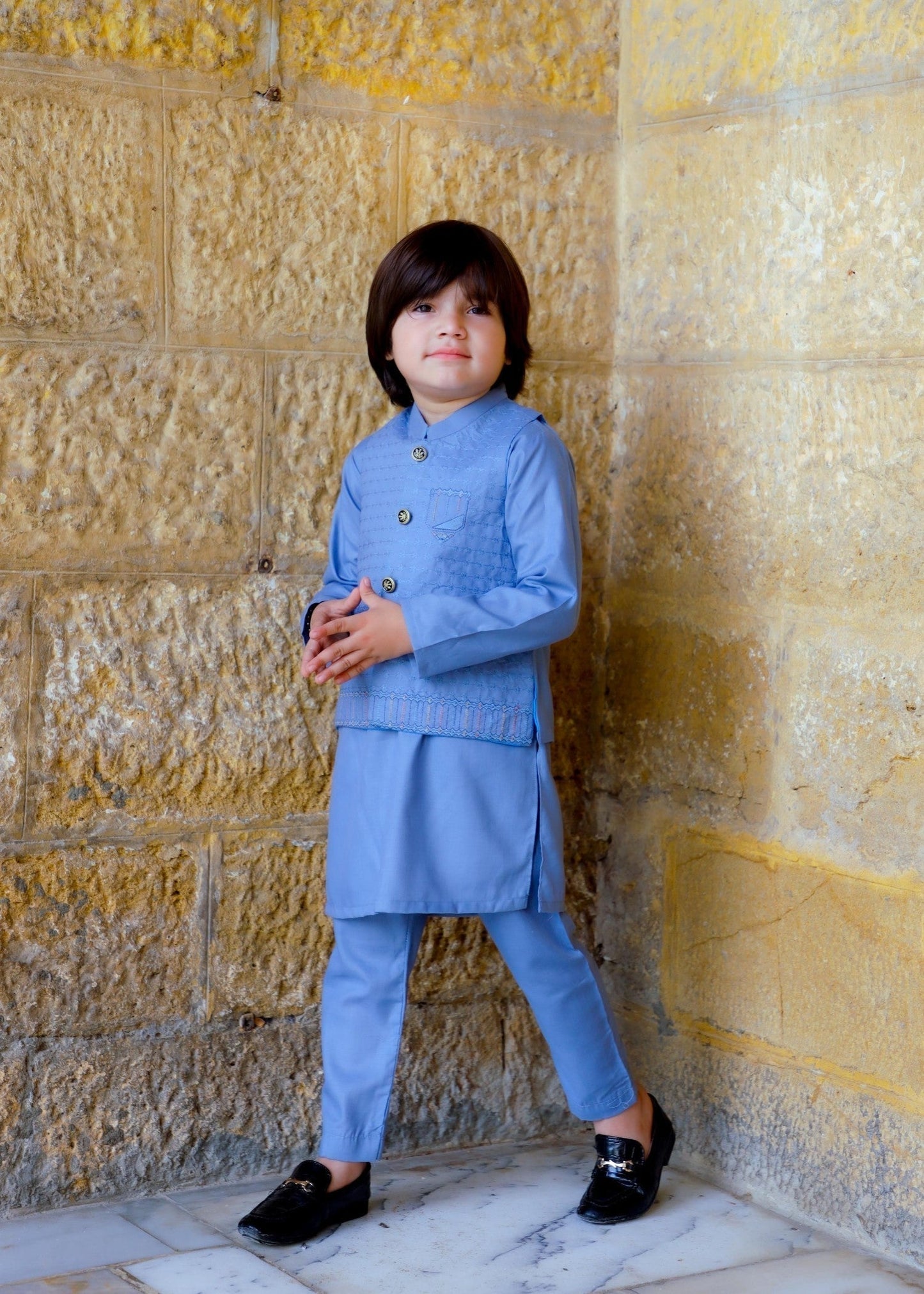 Frost Blue Waistcoat Suit-KC 039