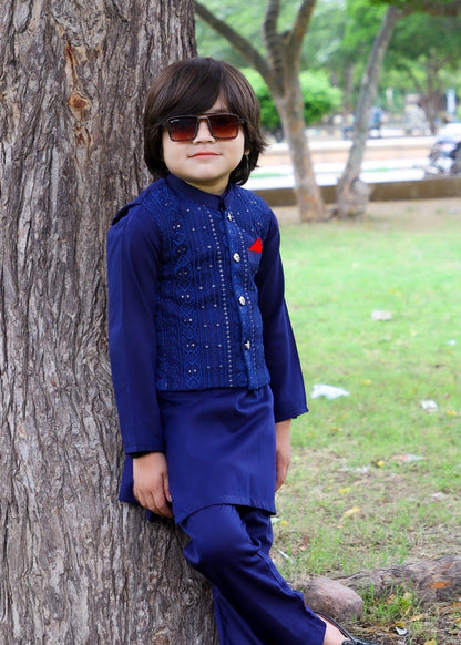 Resolution Blue Waistcoat Suit-KC 030