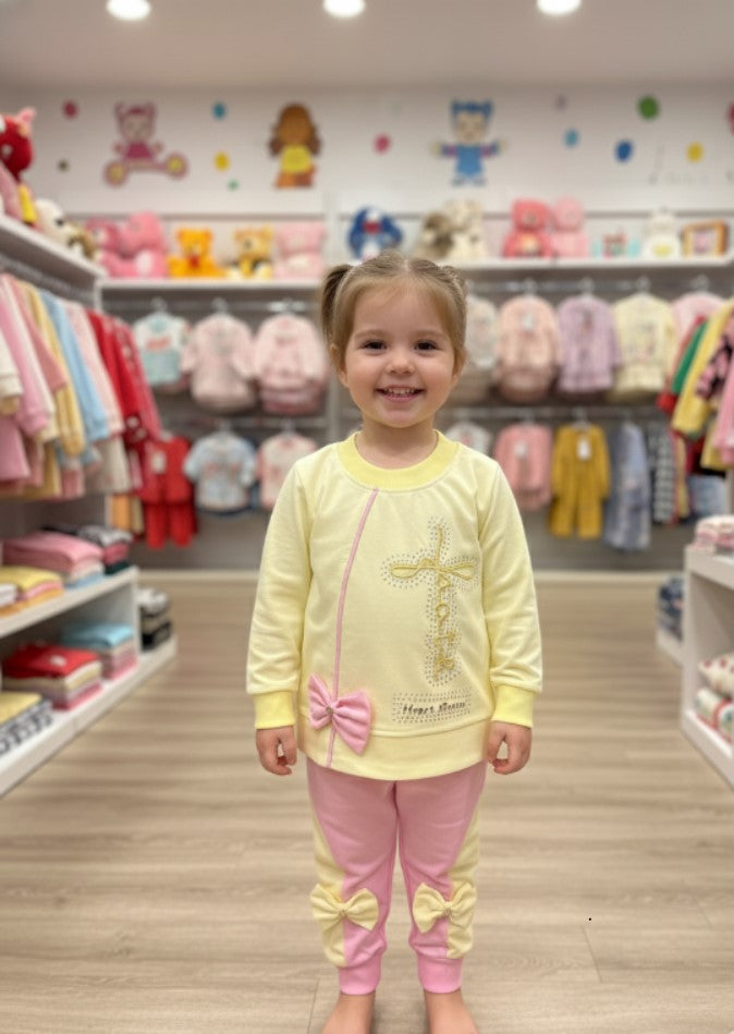Yellow 2 Pcs Hoodie Suit KH 028