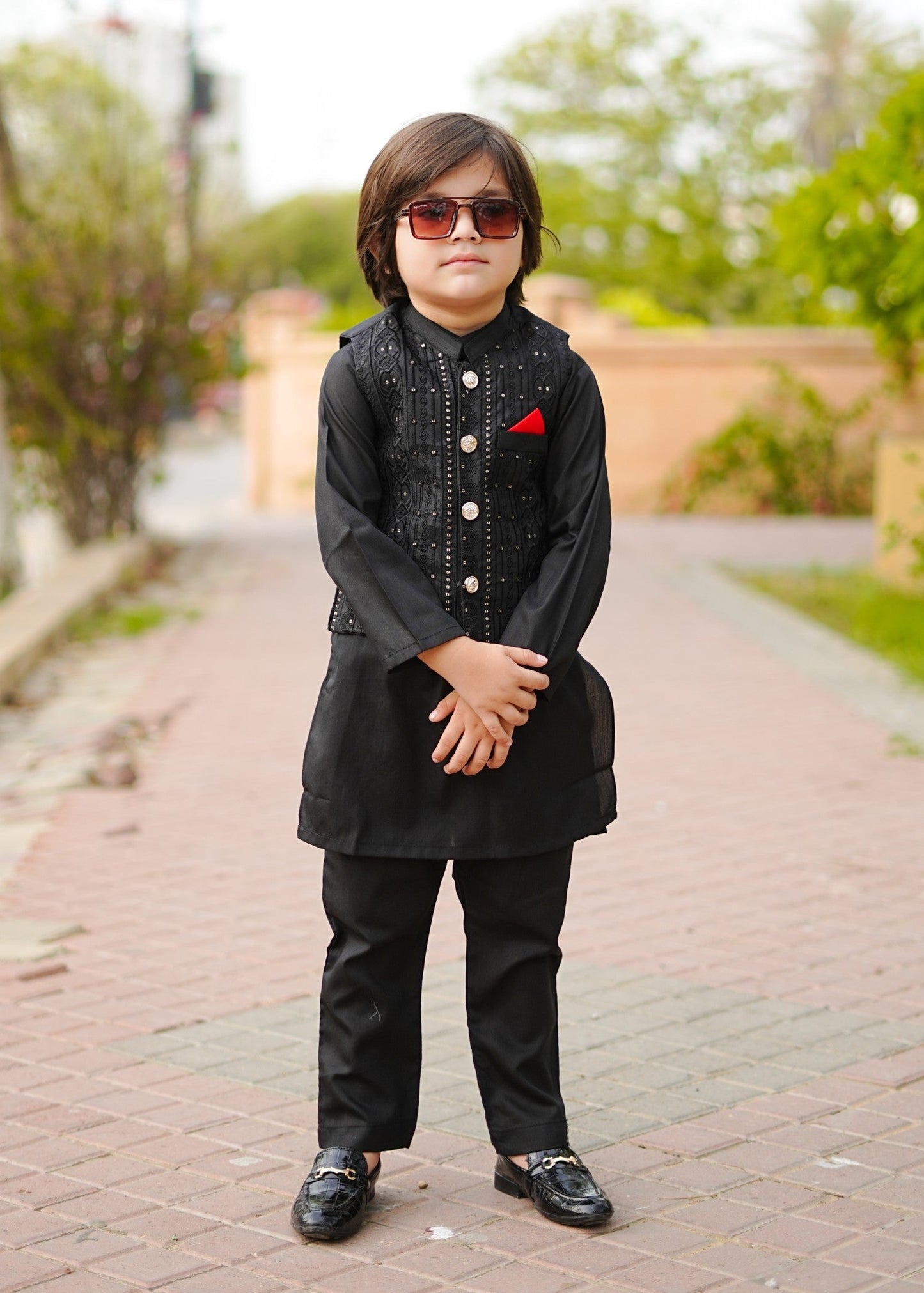 Jade Black Waistcoat Suit-KC 029
