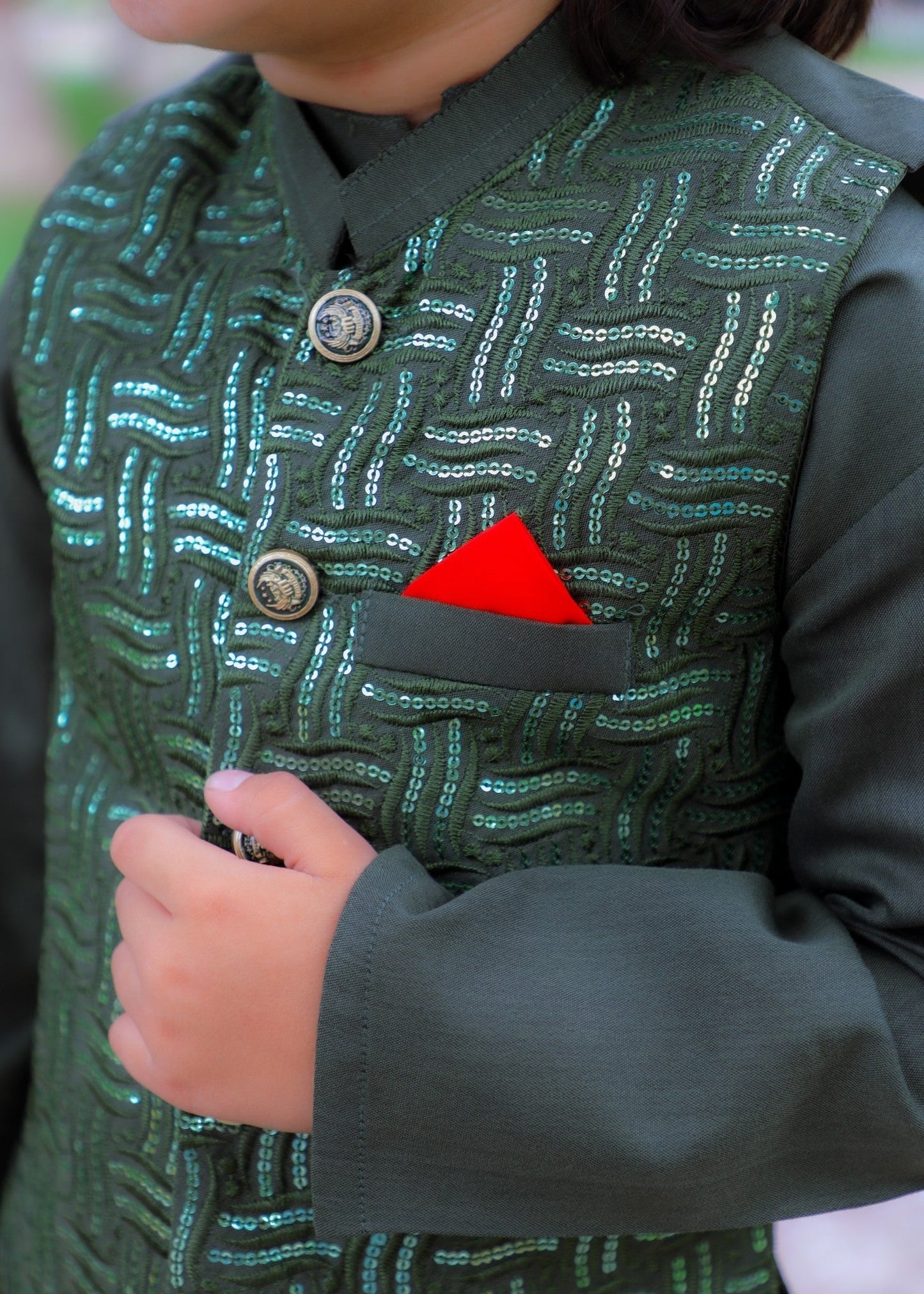 Forest Green Waistcoat Suit-KC 046