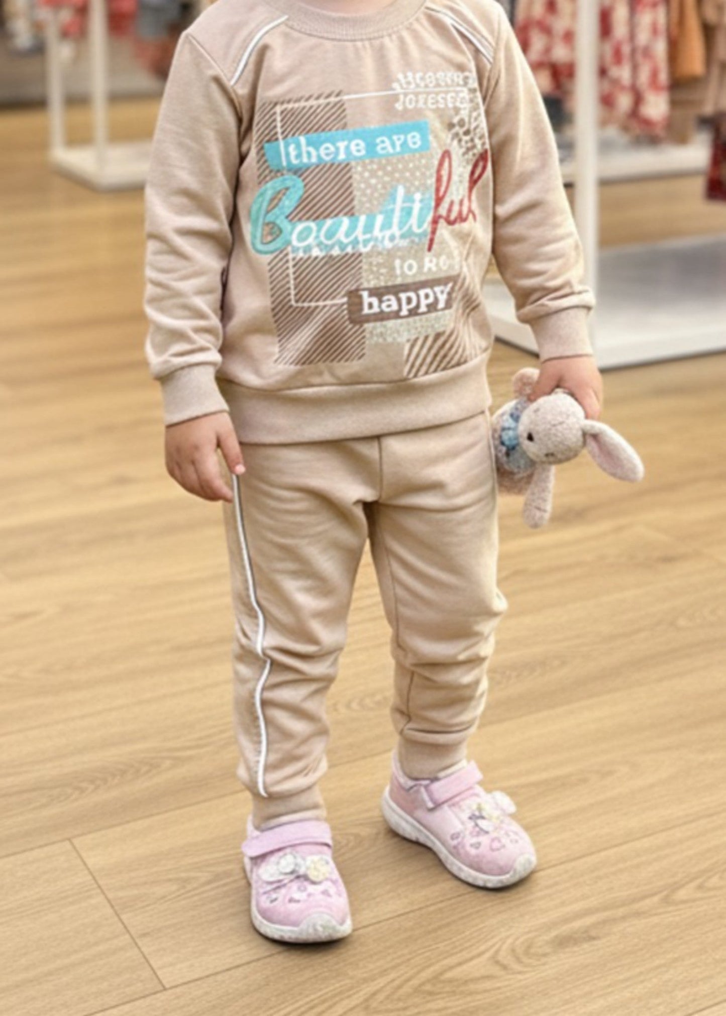 Khaki Brown 2 Pcs Sweatshirt Set KH 030