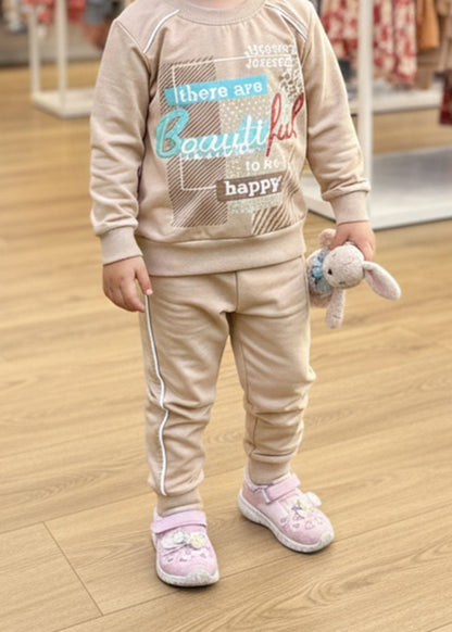 Khaki Brown 2 Pcs Sweatshirt Set KH 030