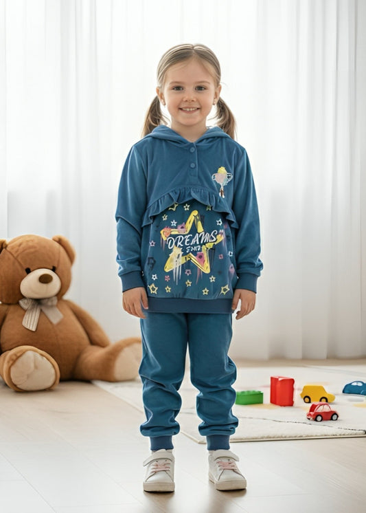 Bondi Blue 2 Pcs Hoodie Suit KH 017