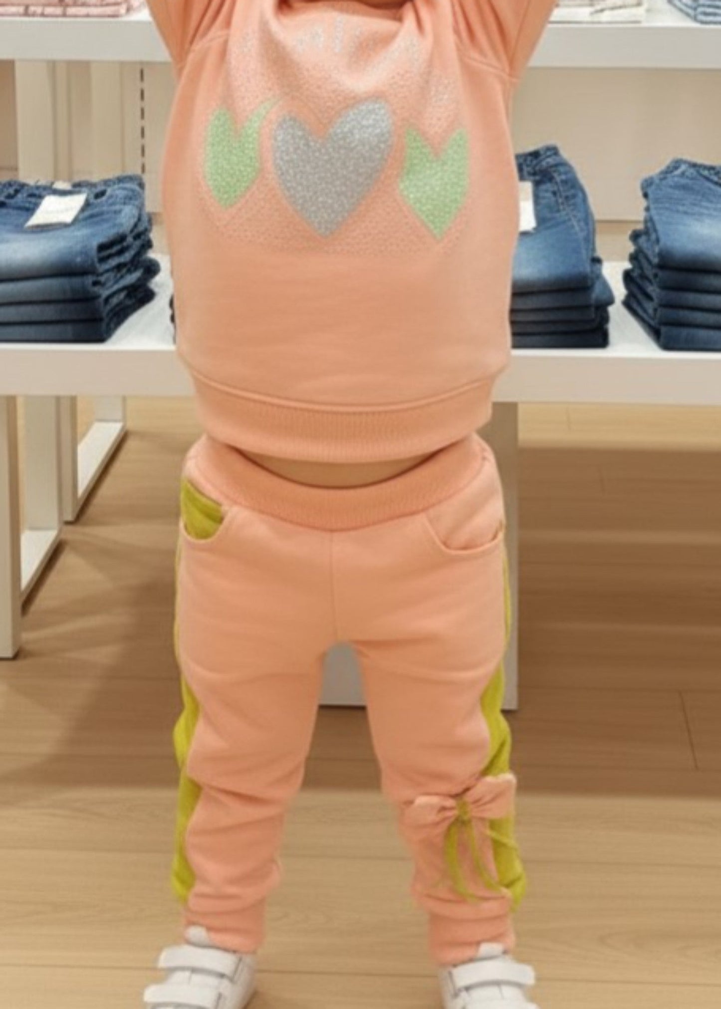 Peach Orange 2 Pcs Hoodie Suit KH 029